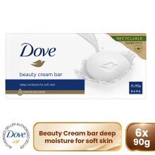 Dove Orignal Moisturising Beauty Cream Bar for Soft & Smooth Skin, 6 x 90g