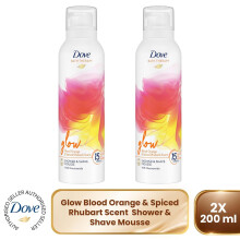 Dove Bath Therapy Glow Shower & Shave Mousse with Niacinamide 200ml 2 Pack