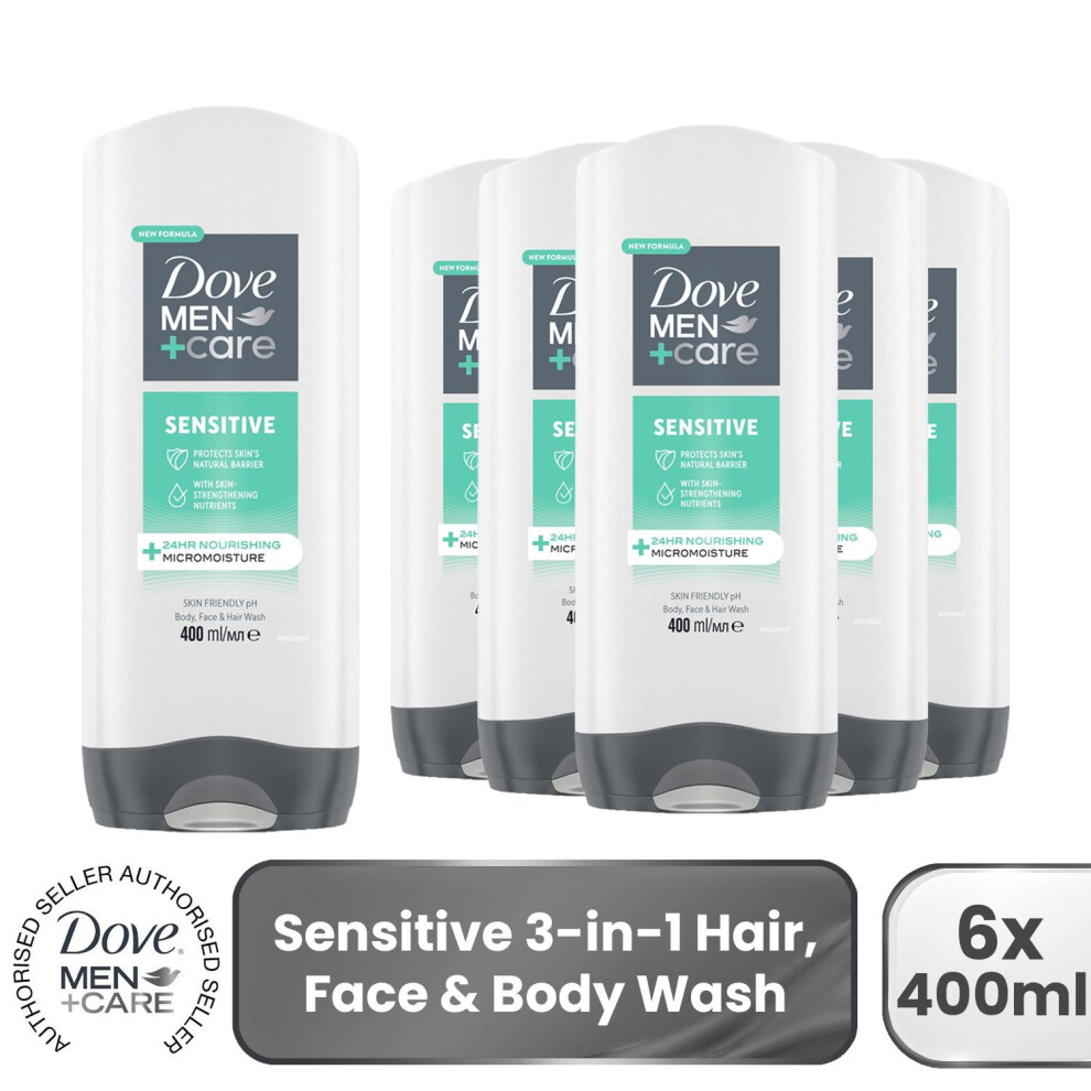 Dove M+C 3-In-1 Body, Face & Hair Wash Hydrating Sensitive 400Ml, 6 Pk - Image 7