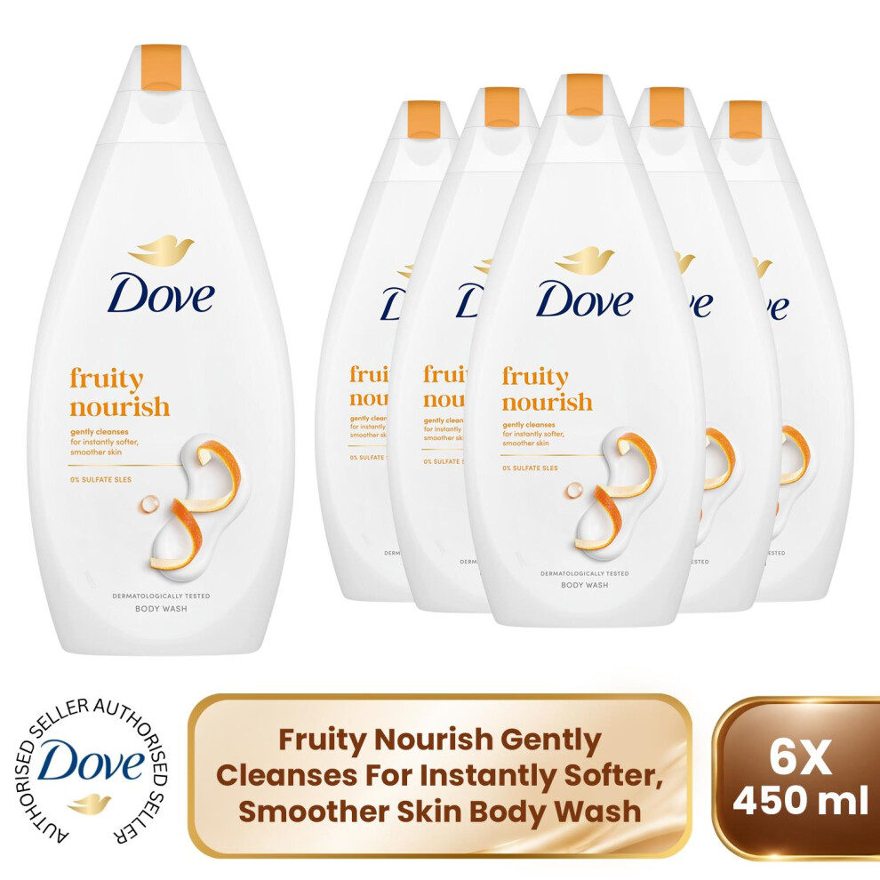 Dove White Women's Fruity Nourish 'Body Wash' For Soft & Smoother Skin, 3X 450Ml In - Image 15