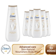 Dove Advanced Care Nourishing Silk Body Wash 24H Renewing Micromoisture,6x400ml