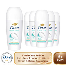Dove Fresh Roll On Anti-Perspirant up to 48H of Sweat & Odour Protection, 6x50ml