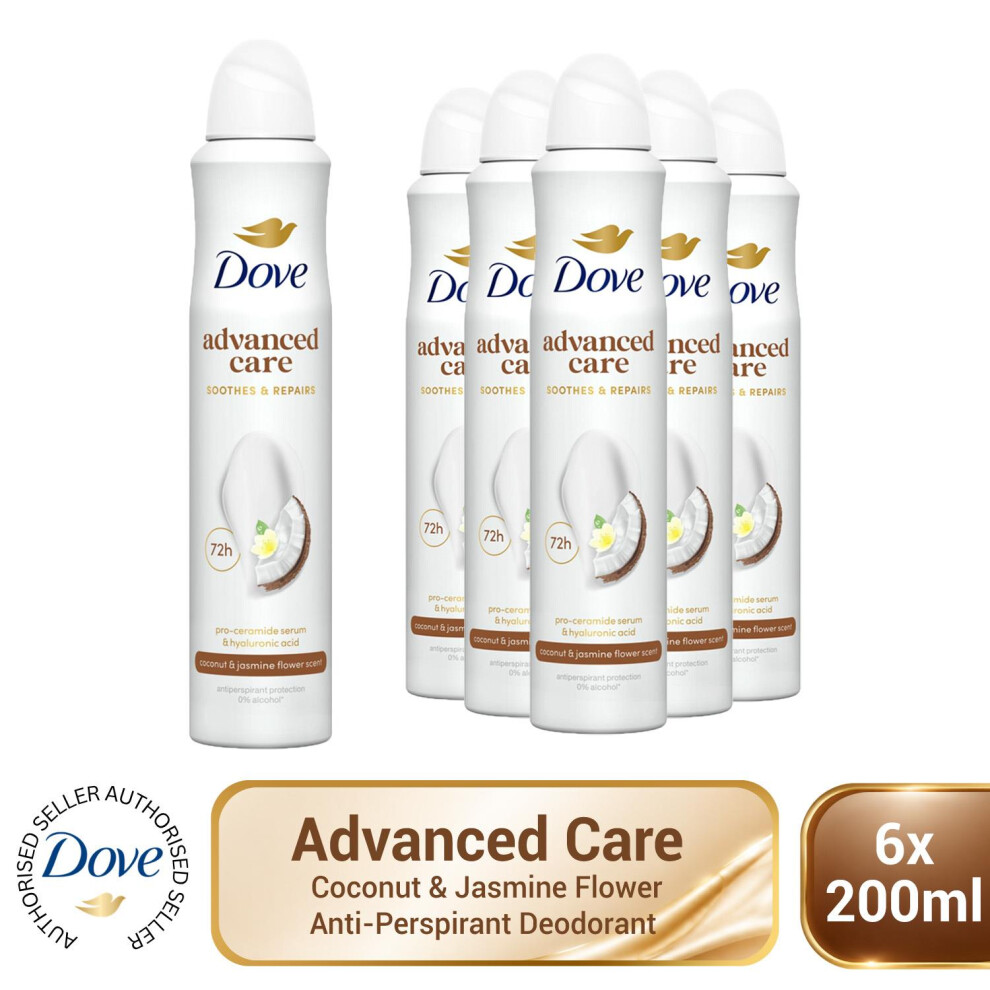 Dove Advanced Care Anti-Perspirant Deodorant Spray Coconut & Jasmine Flower Scent 200Ml - Image 2