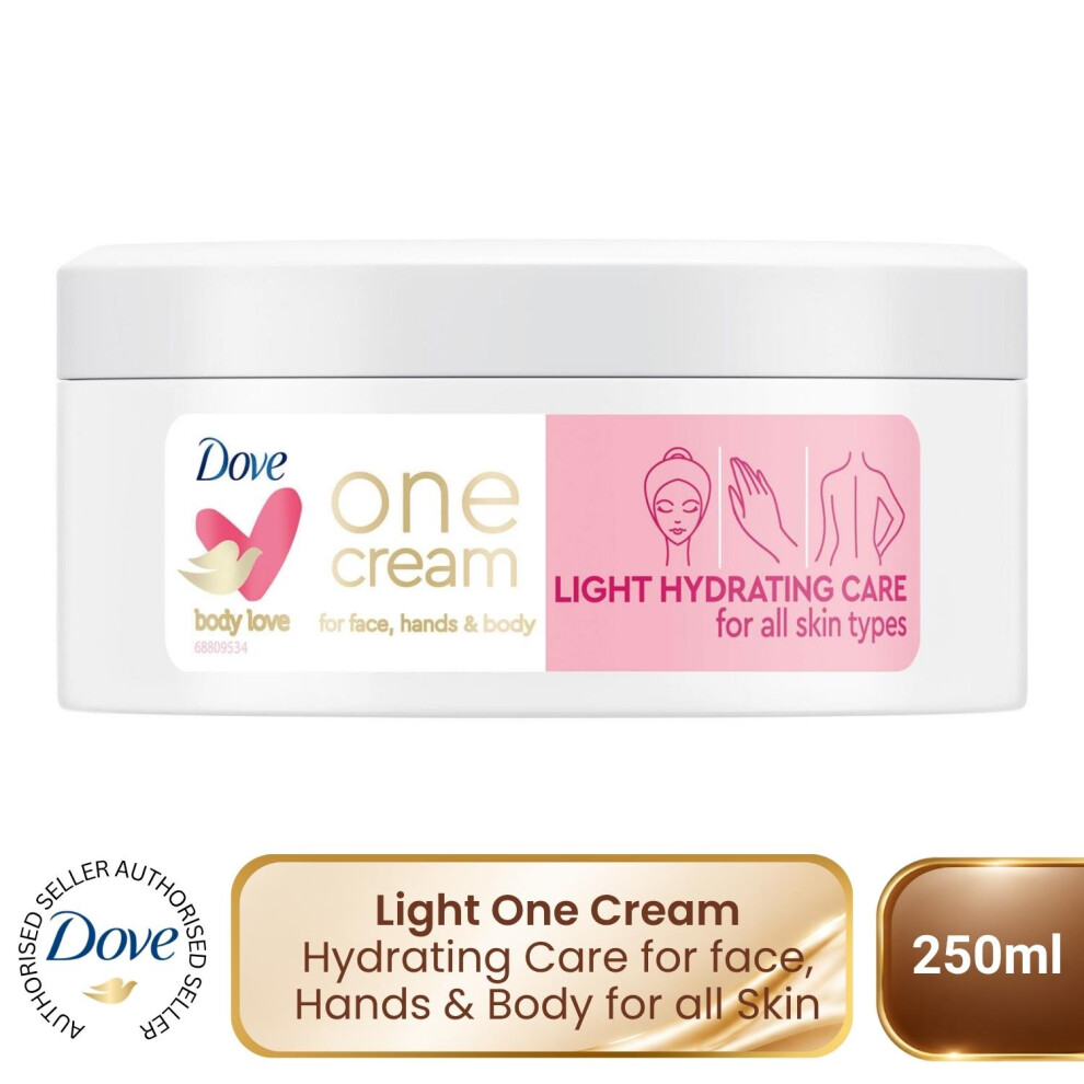 Dove Light One Cream Hydrating Care 250Ml, Face, Hands & Body For All Skin