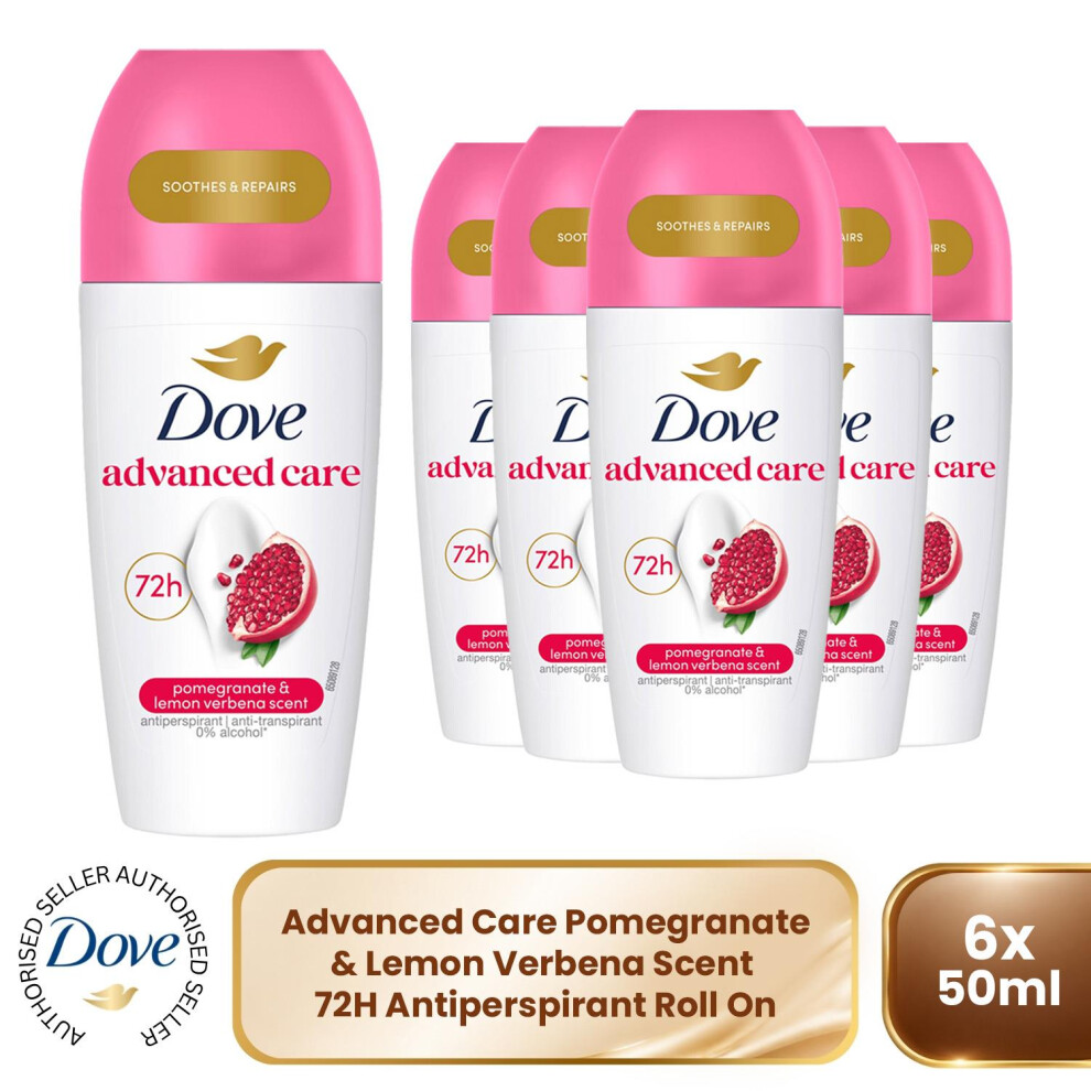 Dove Go Fresh Roll On Anti-Perspirant - Pomegranate 72H Protection, 6X50ml - Image 3
