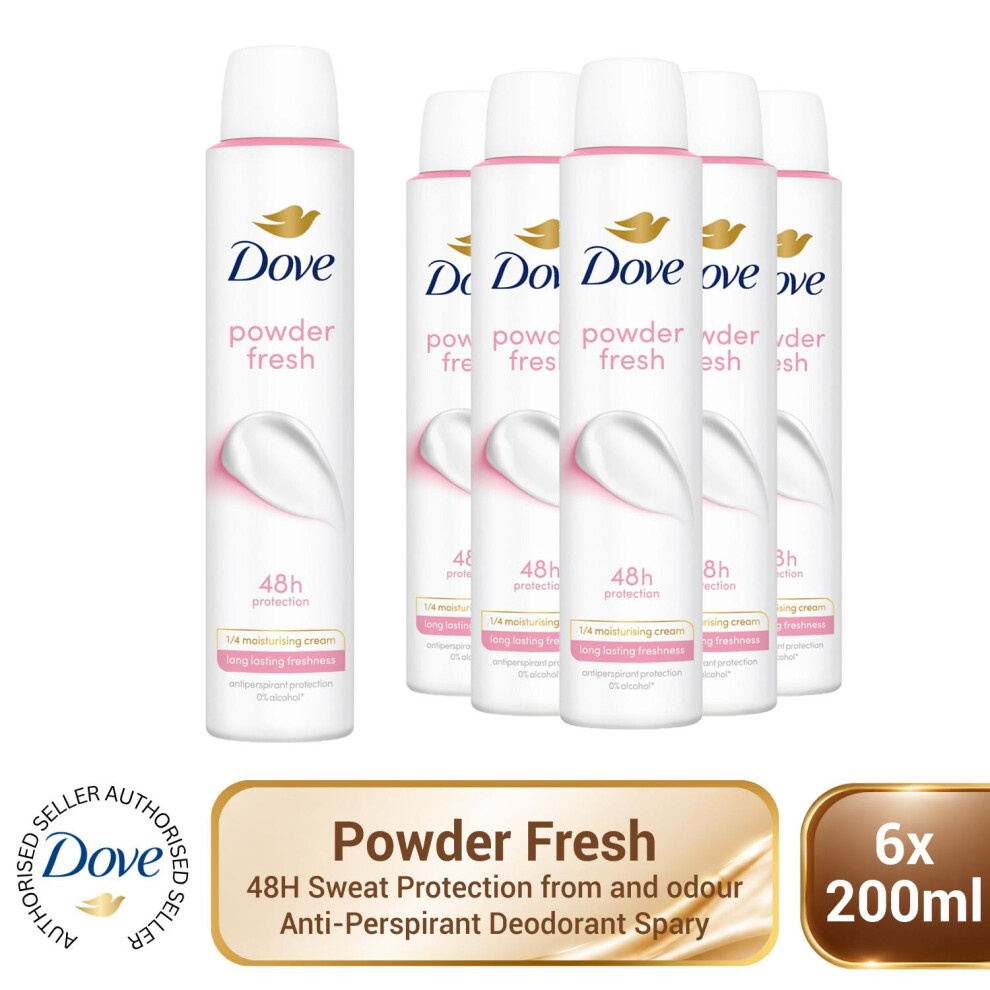 Dove Women Powder Soft 48hr Anti-Perspirant Deodorant Spray 6x 200 ml - Image 5