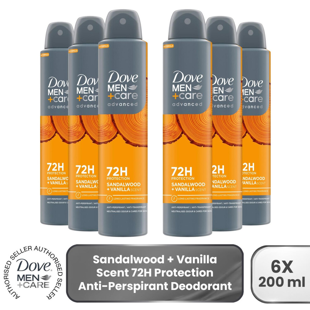 Dove Men+Care AntiPerspirant Deodorant Spray Sandalwood + Vanilla, 30x200ml - Image 4