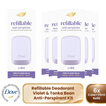 Dove No. 4 Violet & Tonka Bean Anti-Perspirant Kit 1x Case & 35ml Refill, 6pk