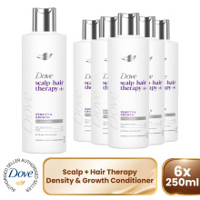 Dove Scalp + Hair Therapy Density & Growth Conditioner 6x250ml Biotin & Zinc