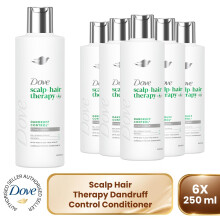 Dove Scalp + Hair Therapy Dandruff Control Conditioner 6x250ml, Salicylic Acid