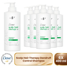 Dove Scalp + Hair Therapy Dandruff Control Shampoo 6x400ml, Salicylic Acid