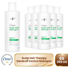 Dove Scalp + Hair Therapy Dandruff Control Shampoo 6x250ml, Salicylic Acid