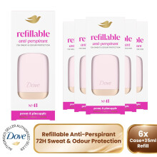 Dove Peony & Pineapple Anti-Perspirant Starter Kit 1x Case or 35ml Refill, 6 Pk