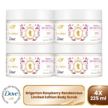 Dove Bridgerton Body Scrub Raspberry Rendezvous Exfoliator Scrub 225ml 4 Pack