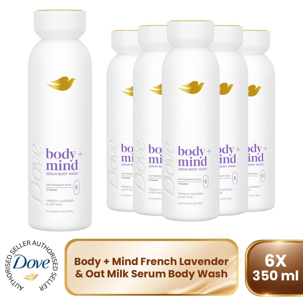 Dove Body + Mind Serum Body Wash French Lavender Antioxidant Rich, 6X650ml