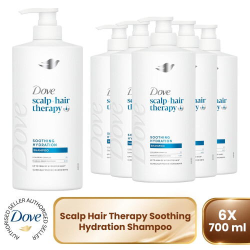 Dove Dove Scalp+Hair Therapy Shampoo, 6x700ml Soothing Hydration Hyaluron-Complex