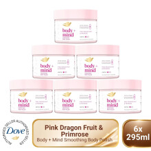 Dove Body+Mind Body Scrub 6x295ml Pink Dragon Fruit & Primrose Exfoliating Scrub