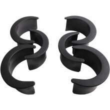 Conjunto de 6 forros de buraco para mesa de bilhar, plástico, preto, 126x102x68 mm e 158x123x68 mm