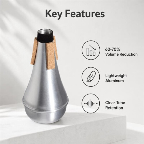 Trumpet Practice Mute,  Aluminum Silencer for Quiet Practice, Training & Performance 1