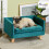 PawHut sofá para cães pequenos, cama elevada, 64x45x36 cm, azul-esverdeado 2