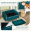 PawHut sofá para cães pequenos, cama elevada, 64x45x36 cm, azul-esverdeado 5