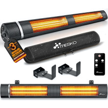 TRESKO aquecedor de infravermelhos de parede, 3000W, 3 temperaturas, controlo remoto, exterior e interior, antracite