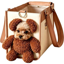 Bolso de transporte para cães em formato de urso, poliéster, 34x24x16,5 cm