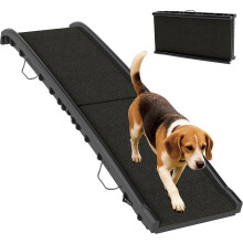 PawHut rampa para cães, superfície esmerilhada, dobrável, 155 cm, preto