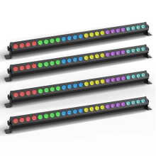 4er-Set 60W LED Wallwasher Lichtleisten, RGB Bühnenlicht mit DMX und Master-Slave, Schwarz