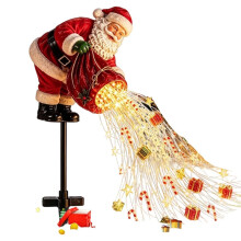 Schneemann-Zauberbrunnen mit Fließenden Schneeflocken, LED-Weihnachtsbeleuchtung für Den Garten, Weihnachtsdekoration für Hof und Weg A
