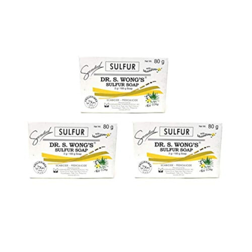 Savon au Soufre Dr. S. Wong (Pack de 3, Total de 240 grammes)