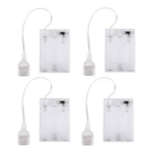 4pcs Battery Pack for 5V LED Transparent USB Light Battery Box Converts USB Lights to Battery-Operated