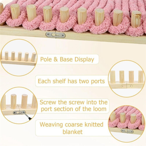 46" Adjustable Chunky Yarn Loom Kit for DIY Blankets Beginners & Families 2