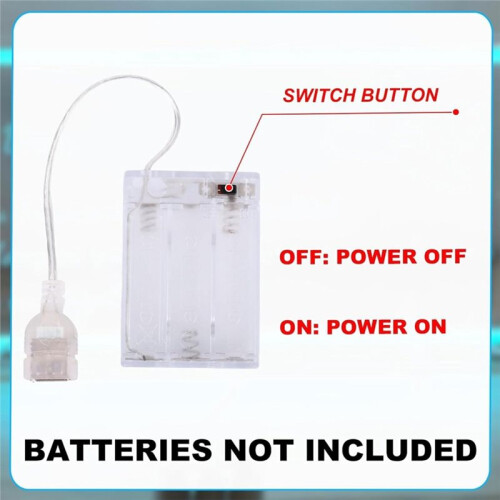 4pcs Battery Pack for 5V LED Transparent USB Light Battery Box Converts USB Lights to Battery-Operated 2