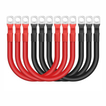 6PCS 2 AWG 12Inch Battery Cables, 30CM 2 Gauge Pure Copper Power Inverter Wire with 5/16" Lugs Terminals, for Car Solar