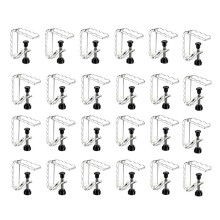 24 Pieces Adjustable Tablecloth Clips Clear, Suitable for Tables 0.4 to 1.96 Inch Thick. Strong and Stable Grip
