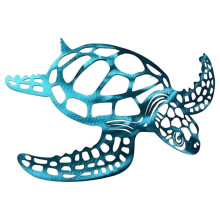 11.8 X 11 Inch Metal Sea Turtle Silhouette Wall Art Home Decor Coastal Home Accent for Living Room, Indoor Hanging Art