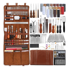 Leather Tool Roll Bag, Portable Foldable Leather Working Storage Pouch for Leather Carving, Punching, Sewing