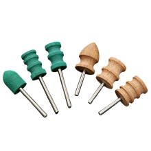 6-Piece Leather- Burnishing Tool Set, Including Mountain Wood and Rubber Burnishing Heads (400 Grit)