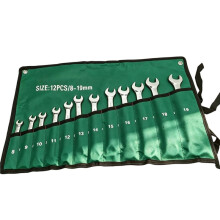 12-Piece Metric Double Combination Wrench Set Steel Chrome Plated Ratchet Spanner Hand Tool 8-19mm