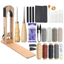 Leathercraft Kit (Includes A Wooden Stitching Clamp) - Ideal for Hand-Stitching, Saddlery, Various Leather DIY Projects