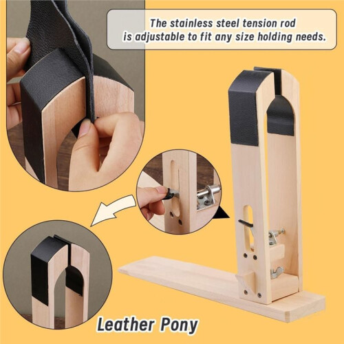 Leathercraft Kit (Includes A Wooden Stitching Clamp) - Ideal for Hand-Stitching, Saddlery, Various Leather DIY Projects 1