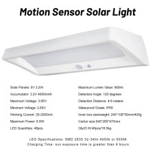 LED-Buitenlampen op Zonne- met PIR-Sensor, Oplaadbare Waterdichte Beveiligingsspots voor Tuin- en Terrasverlichting A