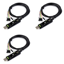 3X Waveshare Industrial USB auf TTL (C) 6-Poliges Serielles Modulkabel FT232RNL für Raspberry Pi 5 Serial Port Debugging-Modul