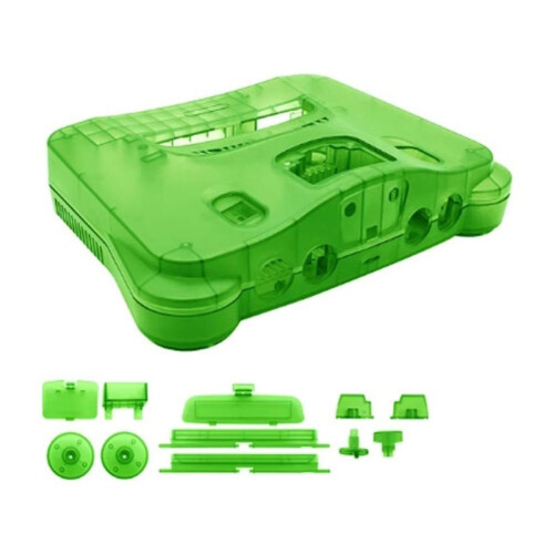For BitFunx N64 Translucent Case for  N64 Retro Video Game Console Replacement Shell Transparent Box A 2
