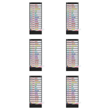 6X Tagesplan-Taschendiagramme, 13+1 Tasche, 18-Seitig Wiederverwendbar für Klassenzimmer, Klassenzimmer-Taschendiagramm, Klassenzimmerplan