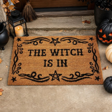 The Witch Is In Natural Coir Door Mat Front Door Mat Indoor & Outdoor Doormat