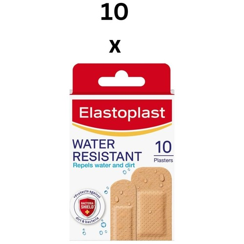 10 X Elastoplast Waterproof Plasters 10 Strips Strong Breathable First Aid Wound 1