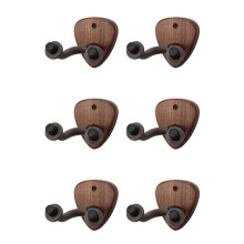 6X Wandhalterung für Gitarrenaufhänger, Haken, Holzsockel, Banjo, Bass, Akustikgitarre, Halshalter, Ständer mit Plektrenschlitz, B