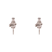 2X Gitarrengurtschloss Metall-Bassbolzen Anti-OffGuitar Locks Silber